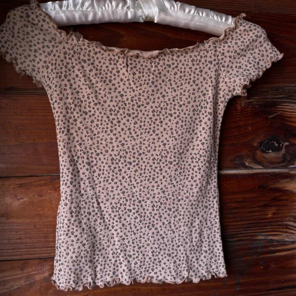 Hollister Cheetah Stretch BodyCon Crop Top sz small